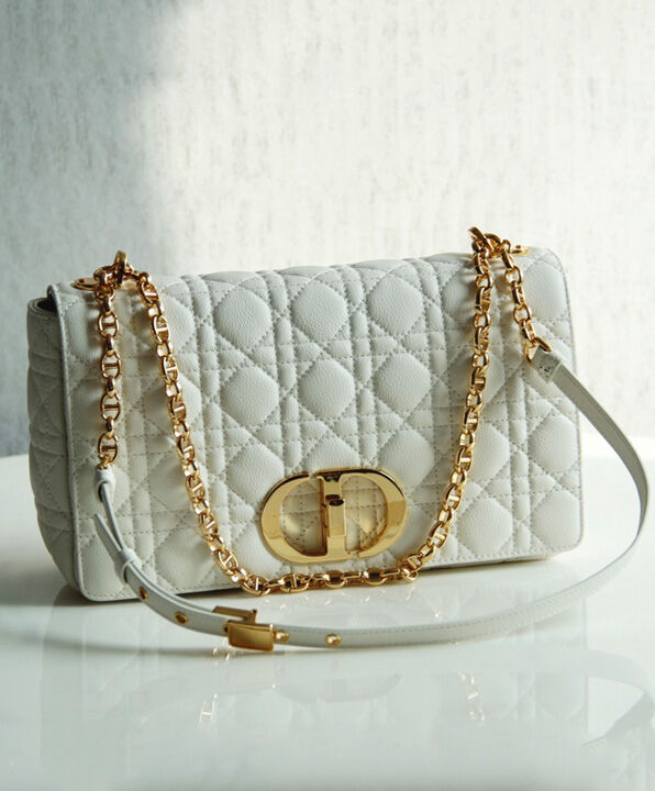 Christian Dior Large Dior Caro Bag White